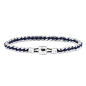 Preview: Pig& Hen, bracelet Catena Curb, navy-silver, braided nylon, closure button, front, navy | silver